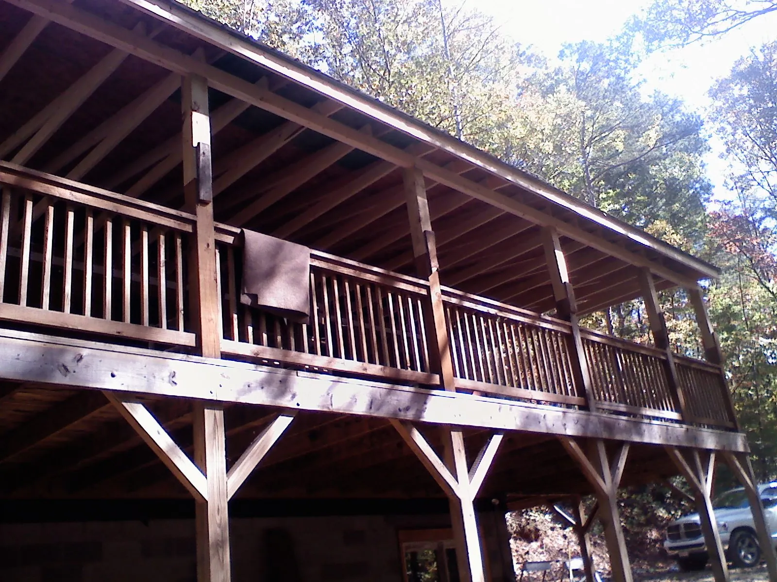 Timber framing under a new elevated porch and deck — Roof Leak Repair in Milmay by Roofing Brothers